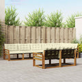 Outdoor-Sofagarnitur mit Kissen 8 pcs Natur und Creme