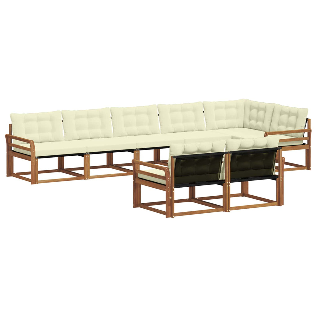 Outdoor-Sofagarnitur mit Kissen 8 pcs Natur und Creme