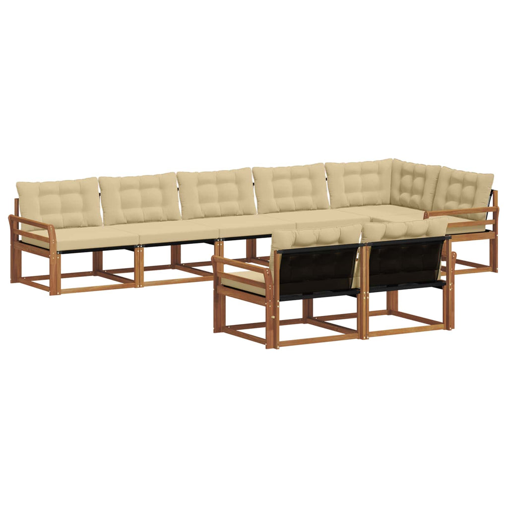 Outdoor-Sofagarnitur mit Kissen 8 pcs Natur und Beige