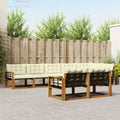 Outdoor-Sofagarnitur mit Kissen 8 pcs Natur und Creme