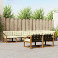 Outdoor-Sofagarnitur mit Kissen 8 pcs Natur und Creme