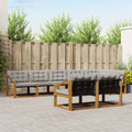 Outdoor-Sofagarnitur mit Kissen 8 pcs Natürlich und Hellgrau