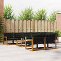 Outdoor-Sofagarnitur mit Kissen 9 pcs Natürlich und Schwarz