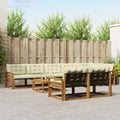 Outdoor-Sofagarnitur mit Kissen 9 pcs Natur und Creme