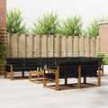 Outdoor-Sofagarnitur mit Kissen 9 pcs Natürlich und Schwarz
