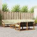 Outdoor-Sofagarnitur mit Kissen 9 pcs Natur und Creme