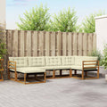 Outdoor-Sofagarnitur mit Kissen 6 pcs Natur und Creme