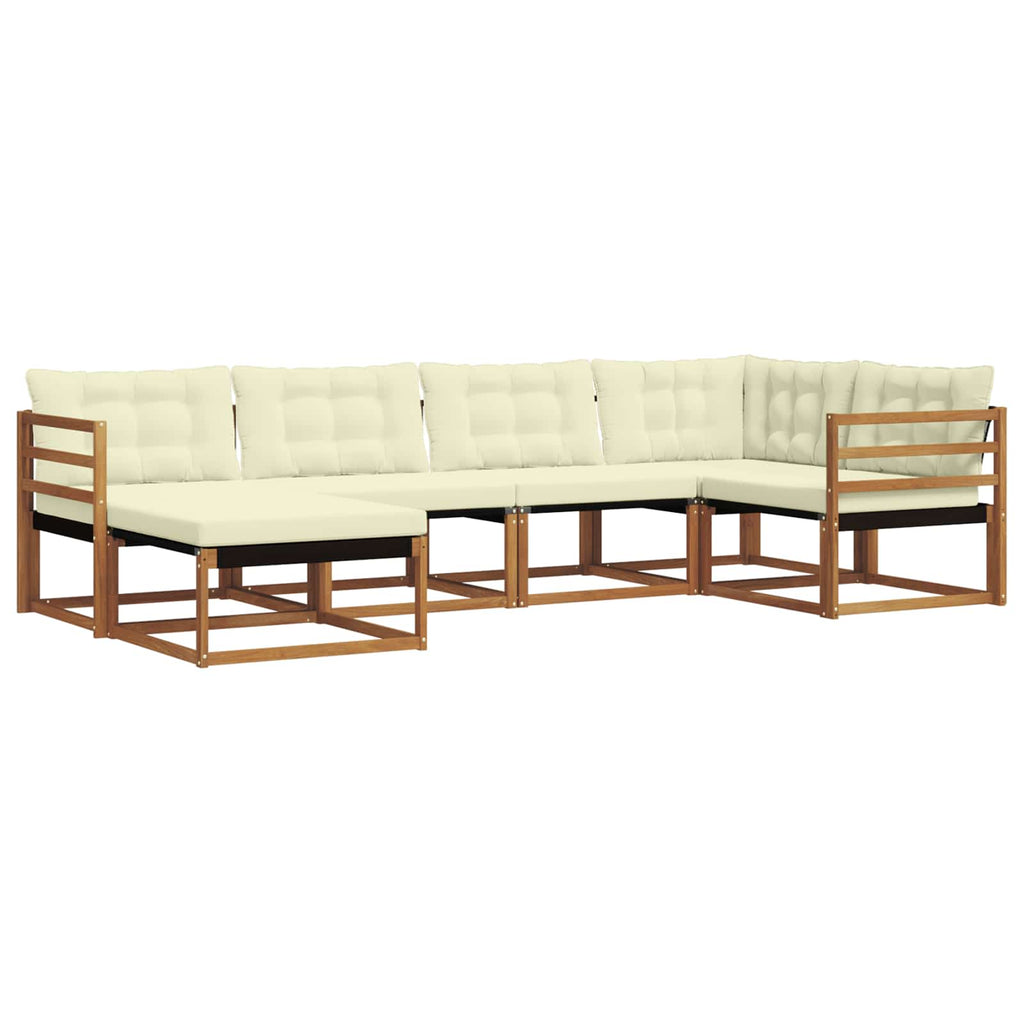 Outdoor-Sofagarnitur mit Kissen 6 pcs Natur und Creme