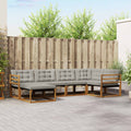 Outdoor-Sofagarnitur mit Kissen 6 pcs Natürlich und Hellgrau