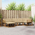 Outdoor-Sofagarnitur mit Kissen 6 pcs Natur und Beige