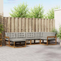 Outdoor-Sofagarnitur mit Kissen 6 pcs Natürlich und Hellgrau