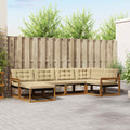 Outdoor-Sofagarnitur mit Kissen 6 pcs Natur und Beige