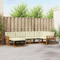 Outdoor-Sofagarnitur mit Kissen 6 pcs Natur und Creme
