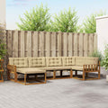 Outdoor-Sofagarnitur mit Kissen 6 pcs Natur und Beige
