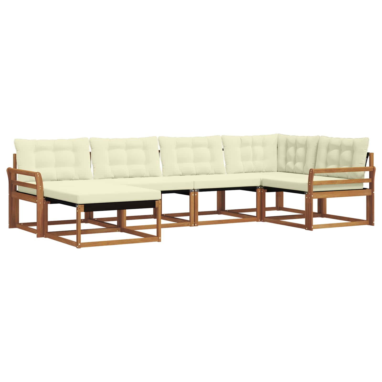Outdoor-Sofagarnitur mit Kissen 6 pcs Natur und Creme