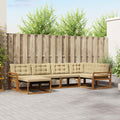 Outdoor-Sofagarnitur mit Kissen 6 pcs Natur und Beige