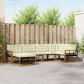 Outdoor-Sofagarnitur mit Kissen 6 pcs Natur und Creme