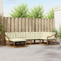 Outdoor-Sofagarnitur mit Kissen 6 pcs Natur und Creme