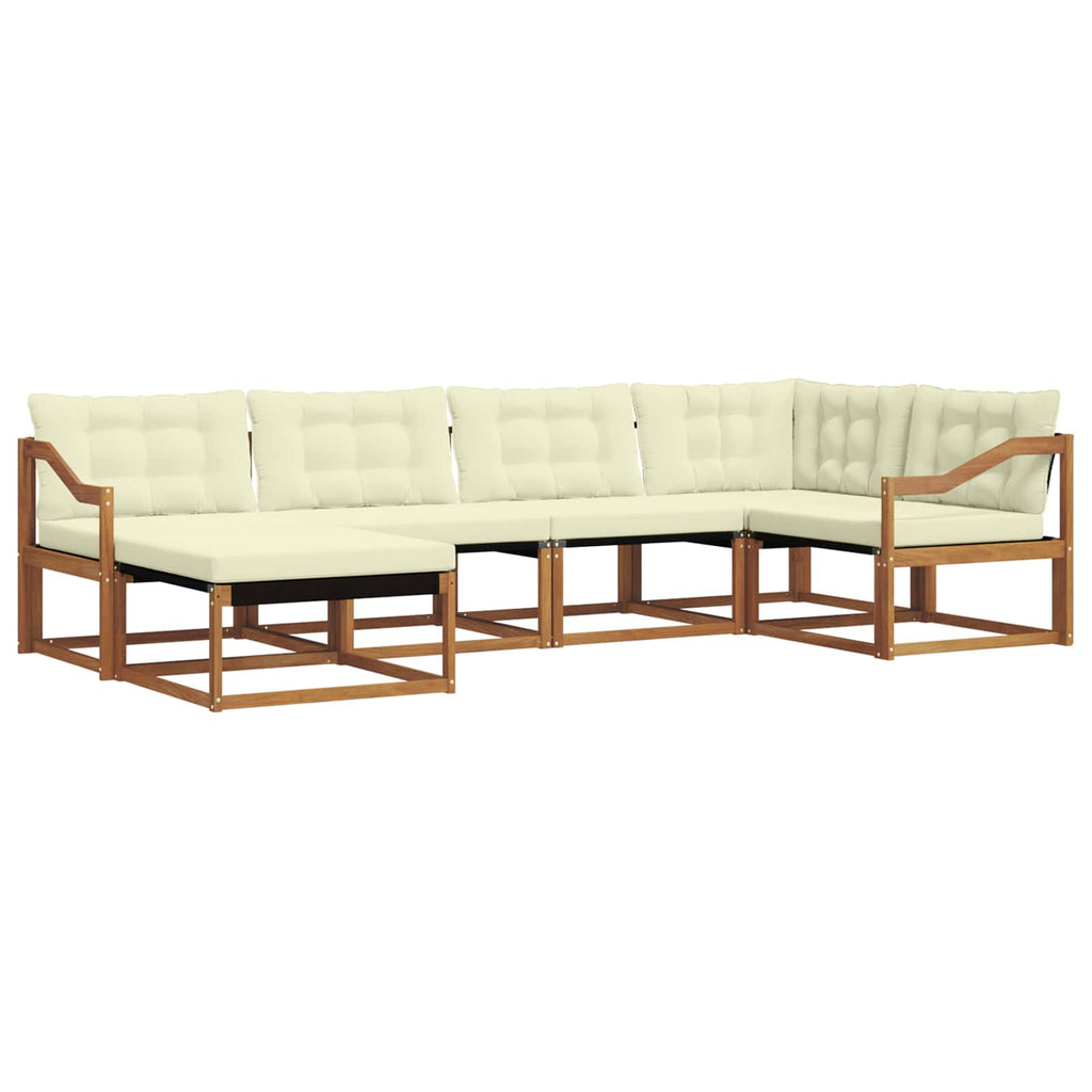 Outdoor-Sofagarnitur mit Kissen 6 pcs Natur und Creme