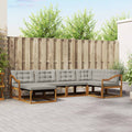 Outdoor-Sofagarnitur mit Kissen 6 pcs Natürlich und Hellgrau
