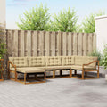 Outdoor-Sofagarnitur mit Kissen 6 pcs Natur und Beige