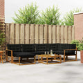 Outdoor-Sofagarnitur mit Kissen 19 pcs Natürlich und Schwarz