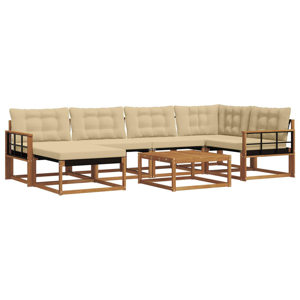 Outdoor-Sofagarnitur 19 pcs Natur und Beige Massivholz Akazie