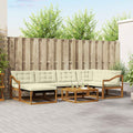 Outdoor-Sofagarnitur 19 pcs Natur und Creme Massivholz Akazie