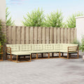 Outdoor-Sofagarnitur mit Kissen 7 pcs Natur und Creme