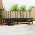 Outdoor-Sofagarnitur mit Kissen 7 pcs Natürlich und Schwarz