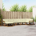 Outdoor-Sofagarnitur mit Kissen 7 pcs Natur und Creme