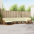 Outdoor-Sofagarnitur mit Kissen 7 pcs Natur und Creme