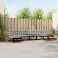 Outdoor-Sofagarnitur mit Kissen 7 pcs Natürlich und Hellgrau