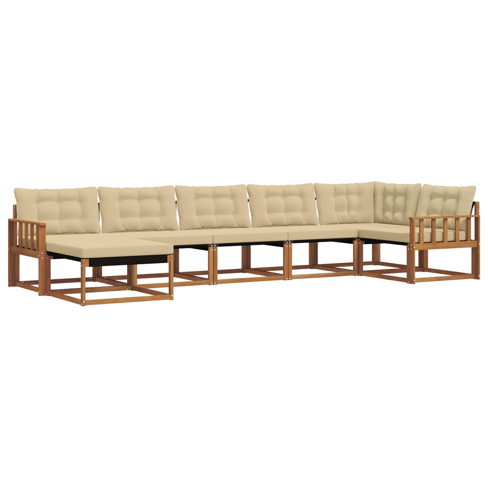 Outdoor-Sofagarnitur mit Kissen 7 pcs Natur und Beige