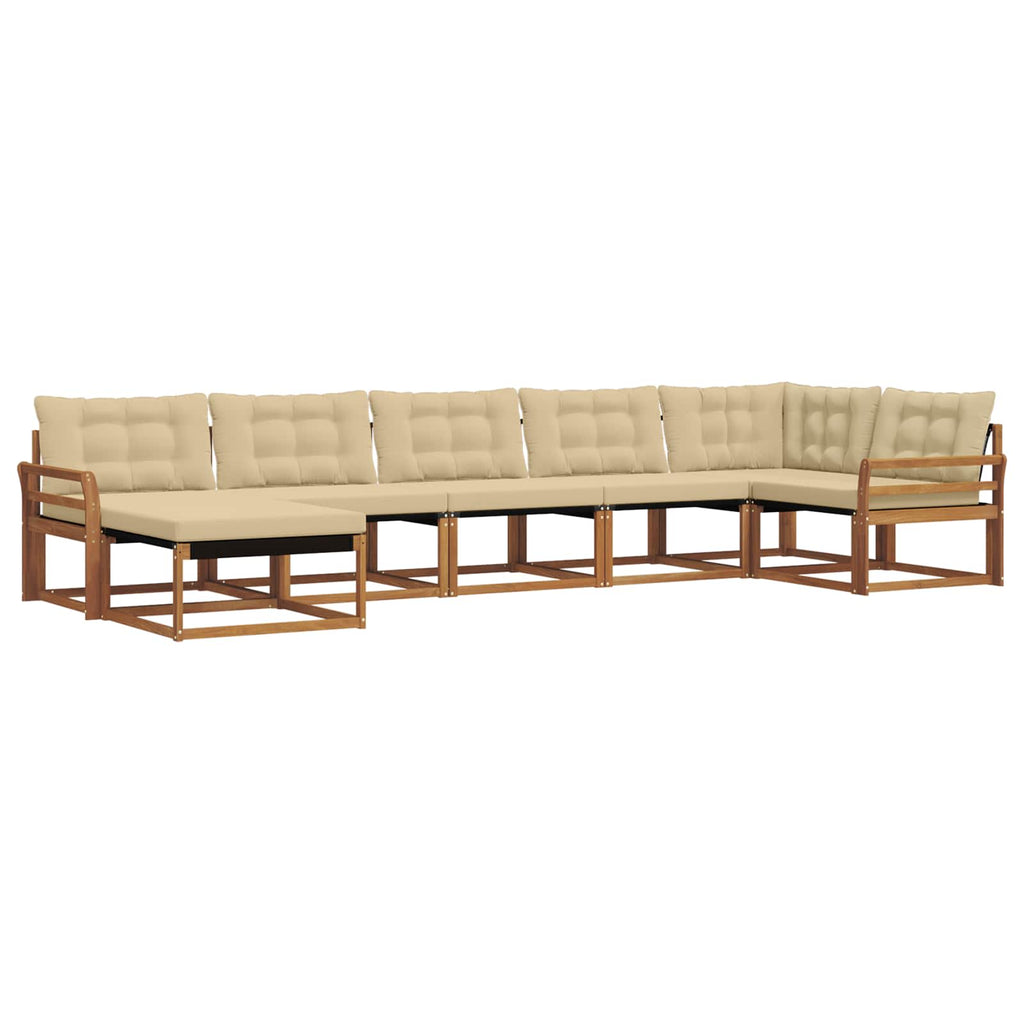 Outdoor-Sofagarnitur mit Kissen 7 pcs Natur und Beige
