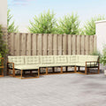 Outdoor-Sofagarnitur mit Kissen 7 pcs Natur und Creme