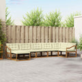 Outdoor-Sofagarnitur mit Kissen 7 pcs Natur und Creme