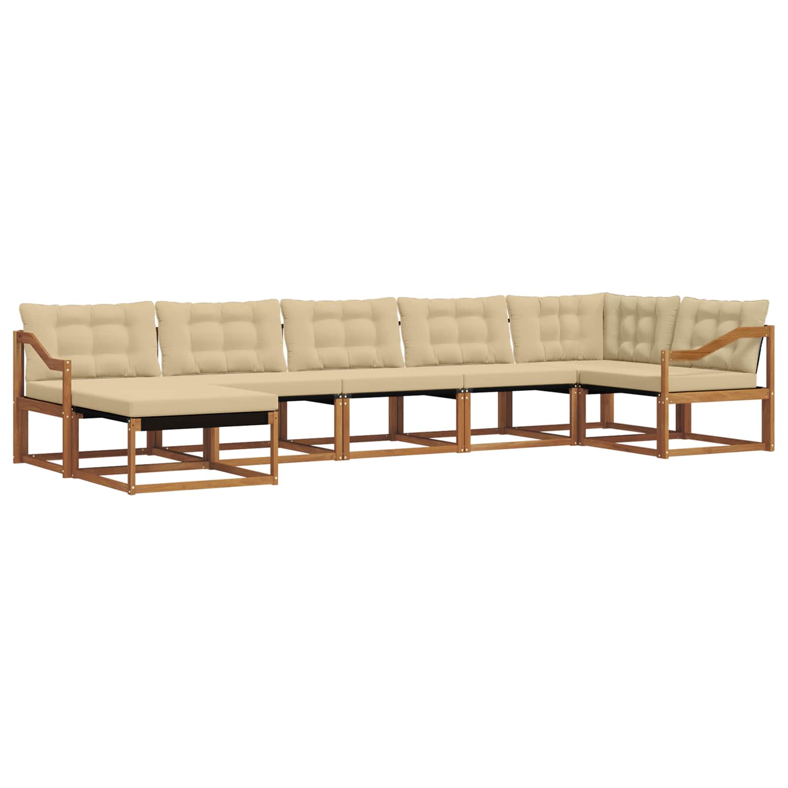 Outdoor-Sofagarnitur mit Kissen 7 pcs Natur und Beige