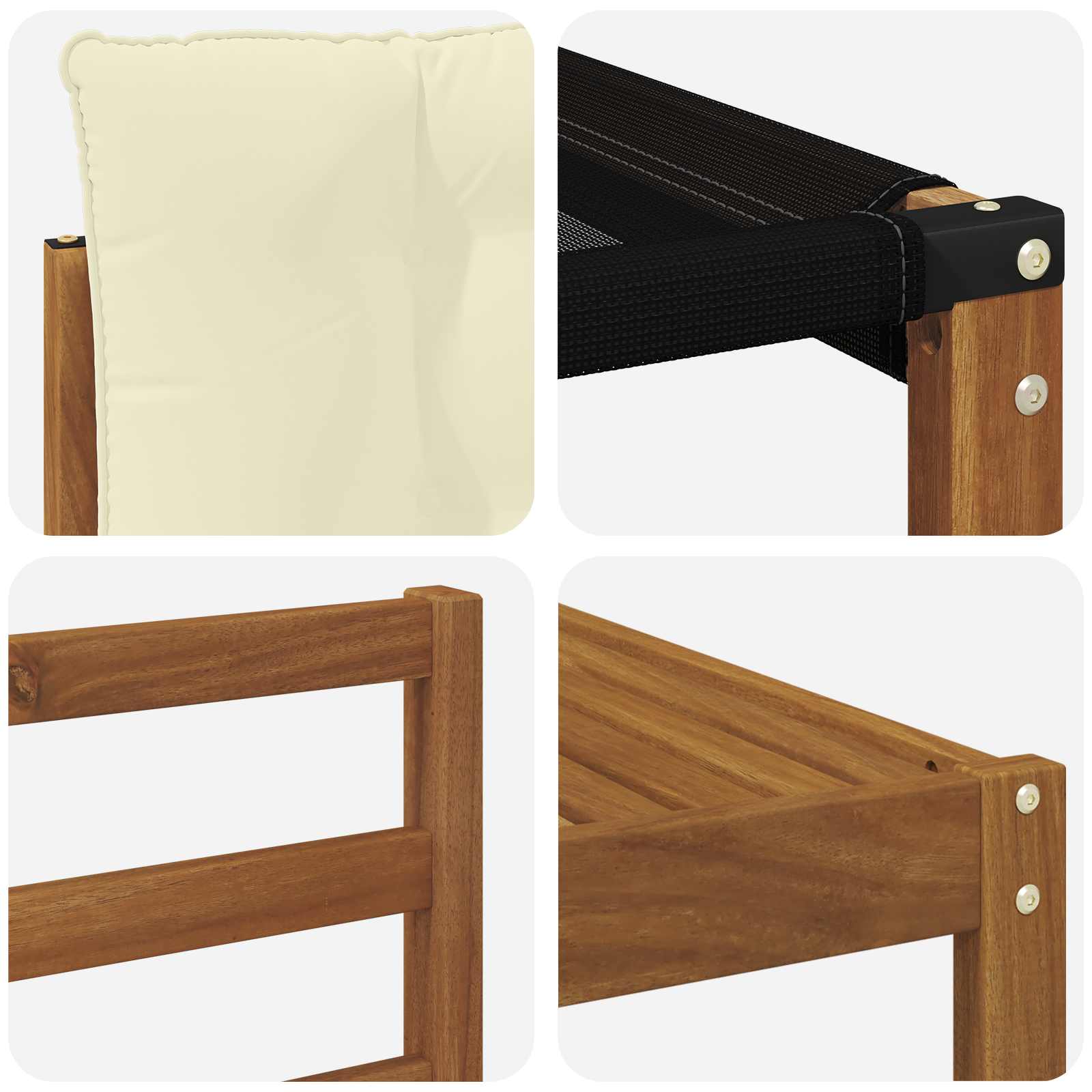 Outdoor-Sofagarnitur 22 pcs Natur und Creme Massivholz Akazie