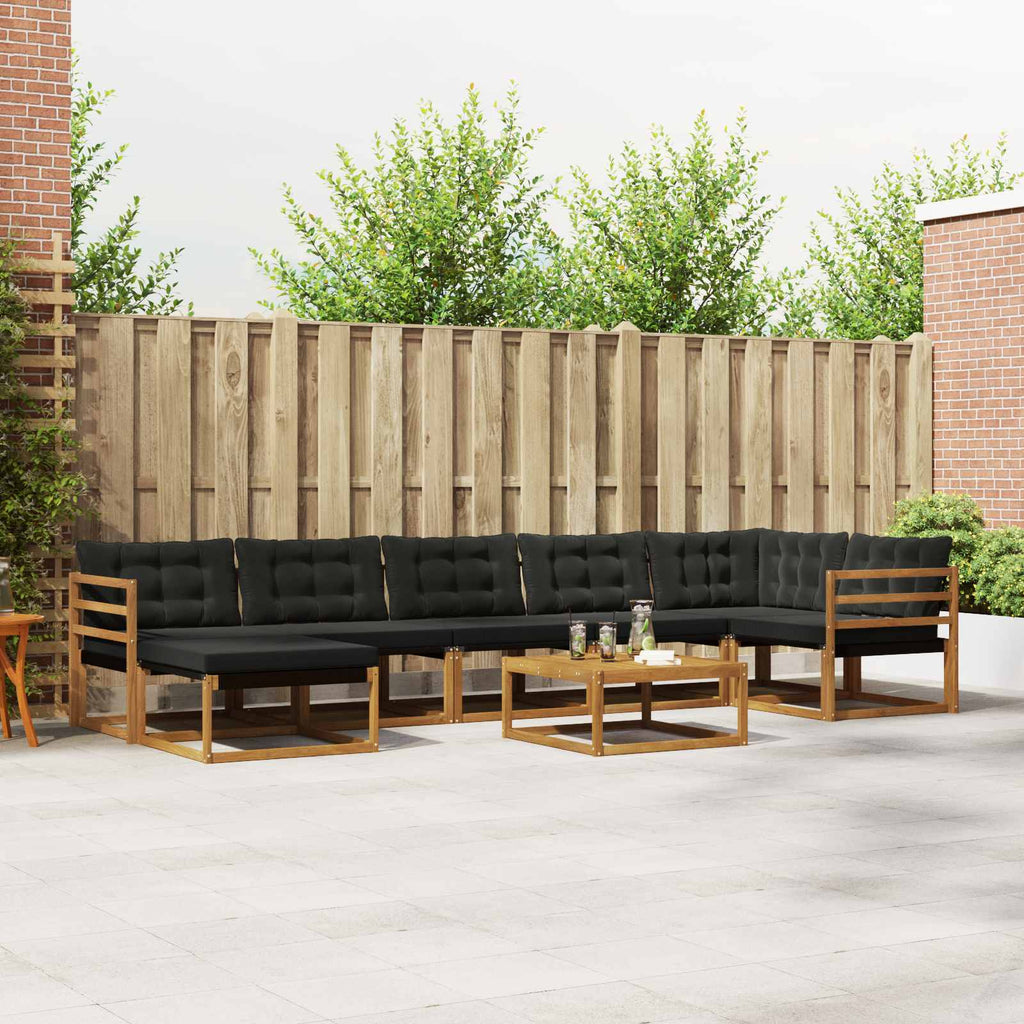 Outdoor-Sofagarnitur mit Kissen 22 pcs Natürlich und Schwarz