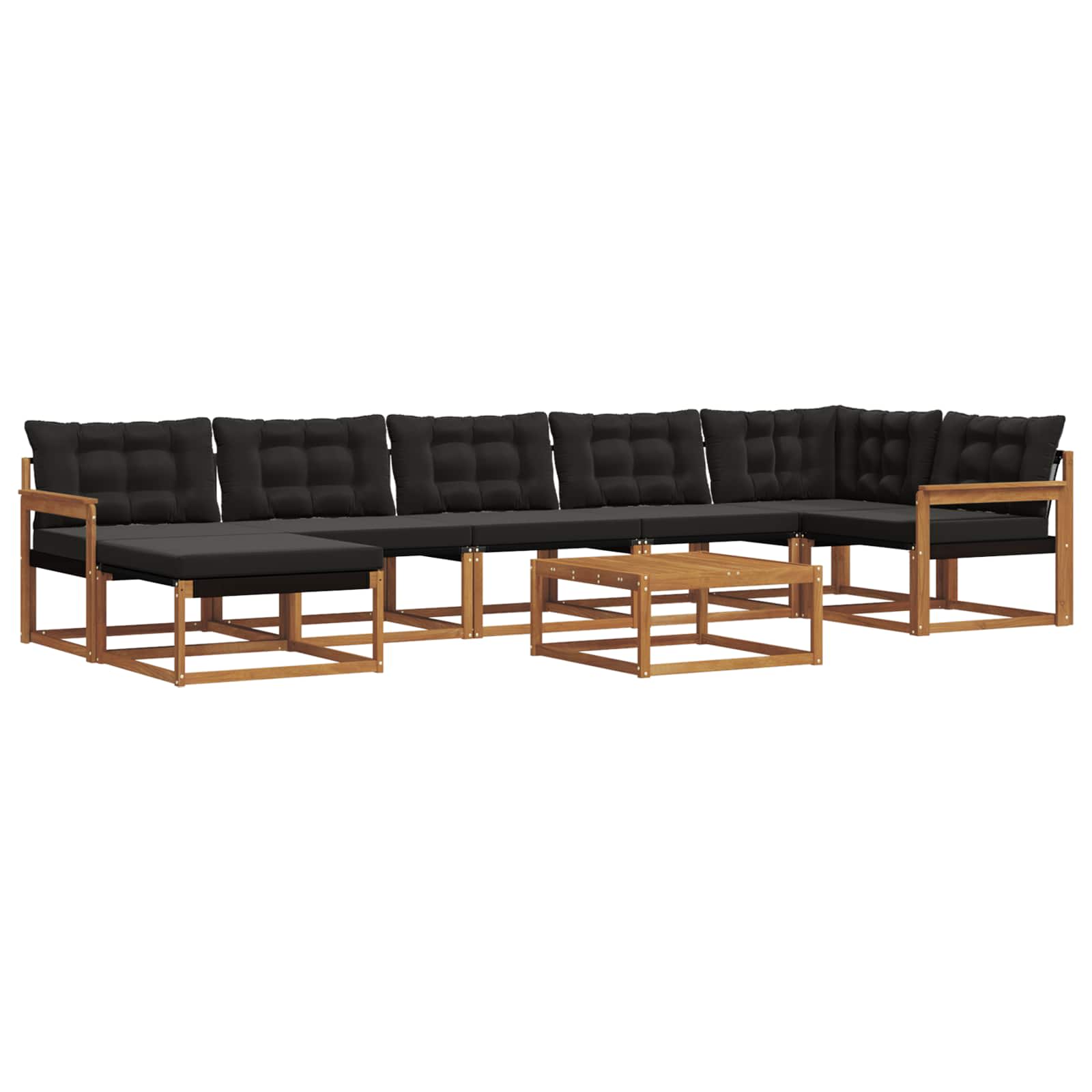 Outdoor-Sofagarnitur mit Kissen 22 pcs Natürlich und Schwarz