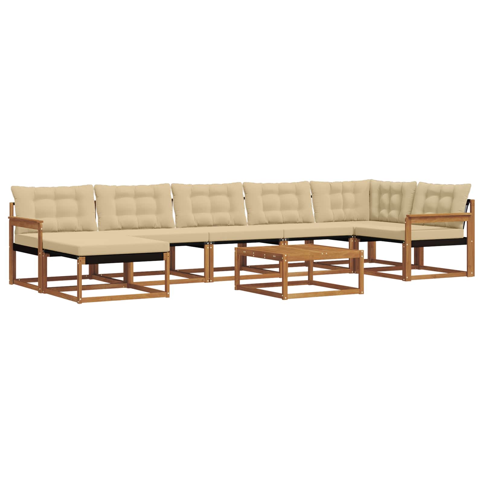 Outdoor-Sofagarnitur 22 pcs Natur und Beige Massivholz Akazie