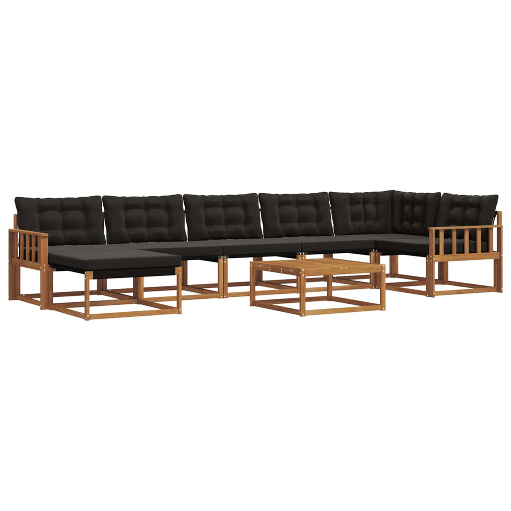 Outdoor-Sofagarnitur mit Kissen 22 pcs Natürlich und Schwarz
