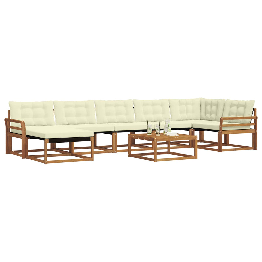 Outdoor-Sofagarnitur 22 pcs Natur und Creme Massivholz Akazie