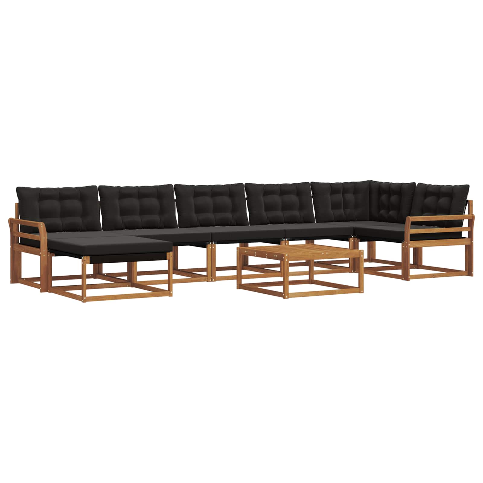 Outdoor-Sofagarnitur mit Kissen 22 pcs Natürlich und Schwarz
