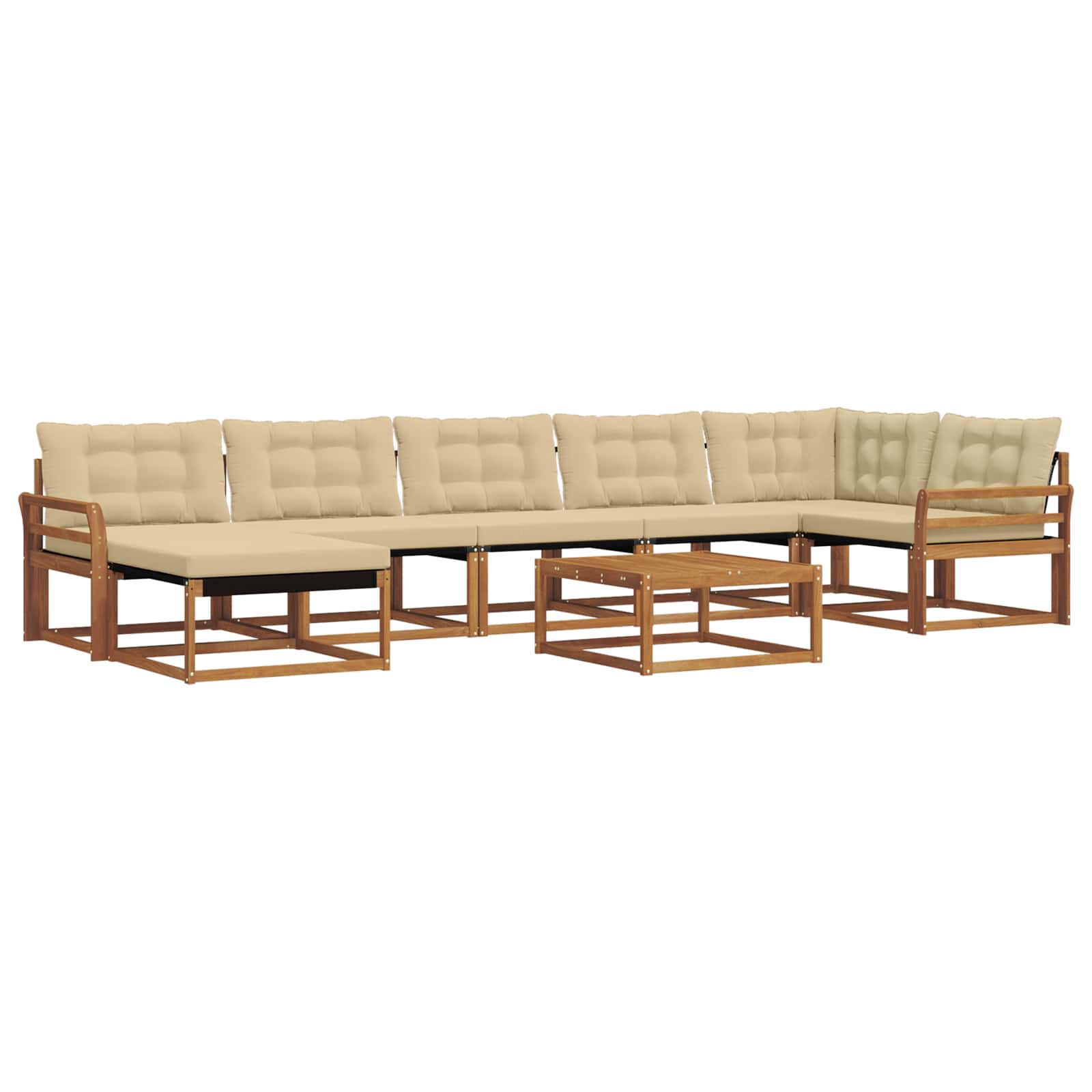 Outdoor-Sofagarnitur 22 pcs Natur und Beige Massivholz Akazie