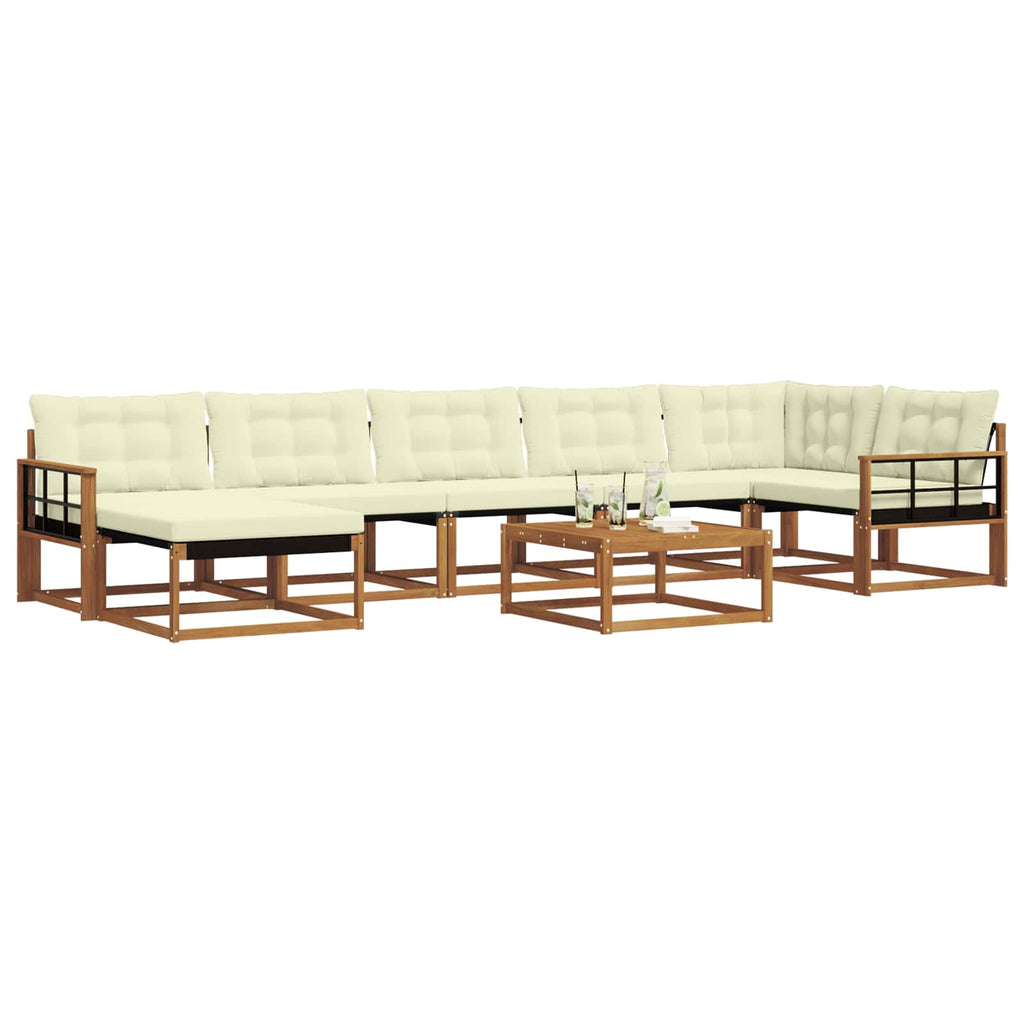 Outdoor-Sofagarnitur 22 pcs Natur und Creme Massivholz Akazie