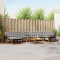 Outdoor-Sofagarnitur mit Kissen 8 pcs Natürlich und Hellgrau