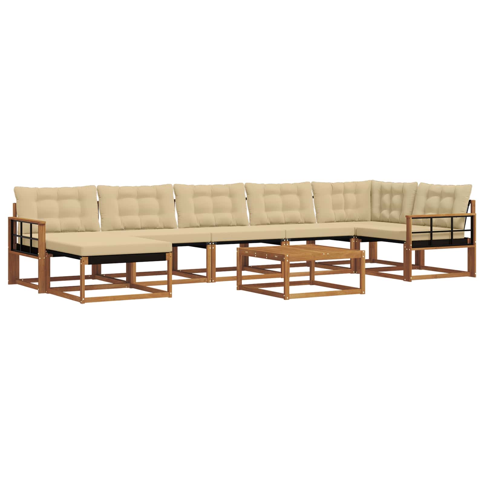 Outdoor-Sofagarnitur 22 pcs Natur und Beige Massivholz Akazie