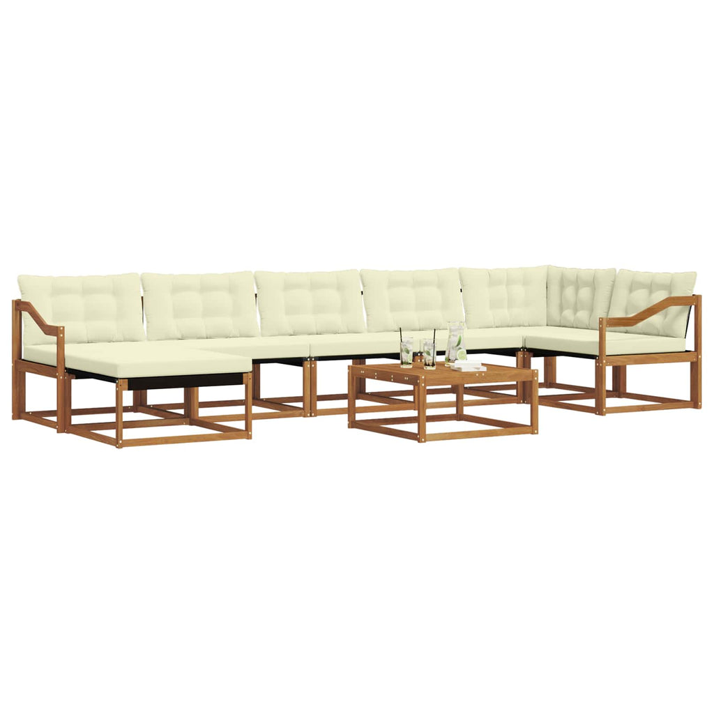 Outdoor-Sofagarnitur 22 pcs Natur und Creme Massivholz Akazie